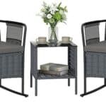 Outsunny 3 Piece Patio Furniture Rocking Bistro