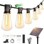 OHLUX 60FT Solar Globe String Lights Outdoor