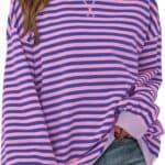 BTFBM Womens Striped Pullover Tops Spring Clothes