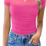 Avidlove Women Short Sleeve Bodysuit Turtle Neck