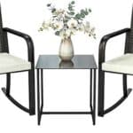 Outsunny 3 Pieces Patio Furniture Rocking Bistro
