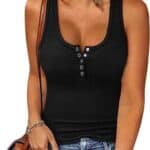 BTFBM Womens Summer Ribbed Tank Tops Crew