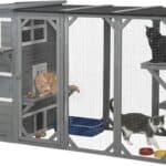 PawHut Wooden Cat Catio 76 L Walk