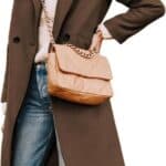 Tanming Womens Notch Lapel Double Breasted Wool