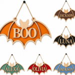 Personalized Name Halloween Bat Sign